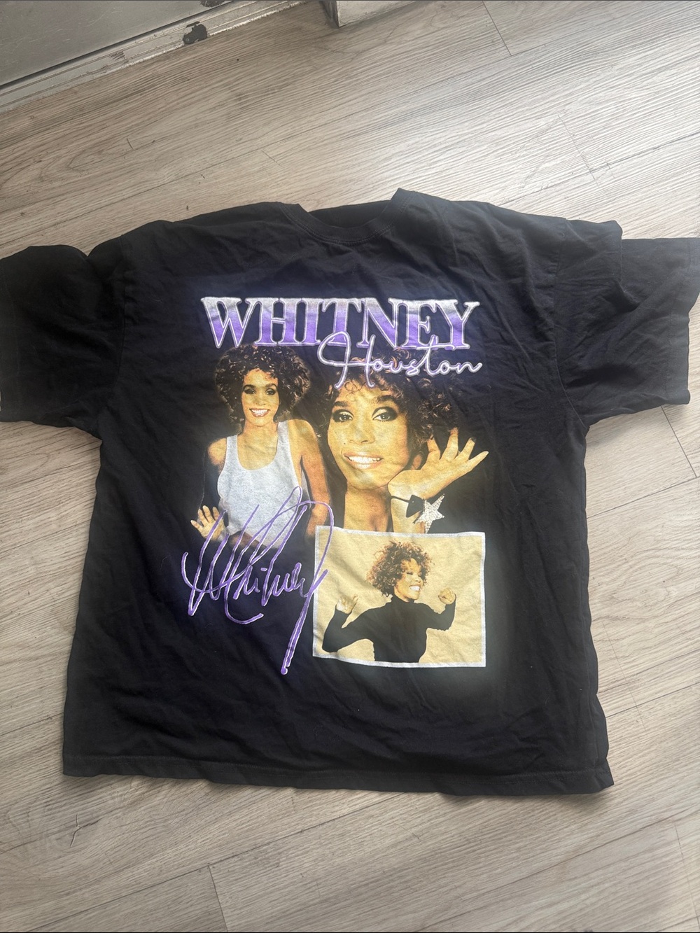 Whitney Houston Black Graphic Short Sleeve Tee